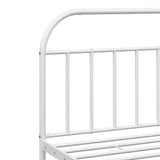 Bed Frame White Steel 200x200 cm Bed Frame Rectangular 353691