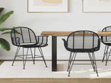 Dining Chair 2 pcs Rattan and Iron Black 57 x 55 x 85 cm 42011559