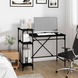 Desk with Shelves Black 105x50x90 cm Engineered Wood&Iron 826714