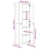 Office Cabinet Grey Sonoma 60x32x190 cm Engineered Wood 815280