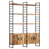 4-Tier Bookcase 124x30x180 cm Rough Mango Wood 284418