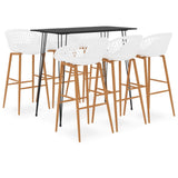 7 Piece Bar Set Black and White 3057393