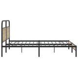 Metal Bed Frame without Mattress Smoked Oak 180x200 cm Super King 3318669