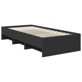 Bed Frame with Headboard Black 90 x 200 cm Engineered Wood 3408887