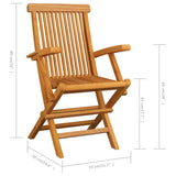 Garden Chair Set of 6 Teak Solid teak wood Standard Foldable 3065529