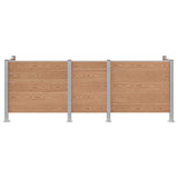 Garbage Bin Fence Brown 315 x 85 x 115 cm Aluminium and WPC 3429268