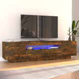 TV Cabinet with LED Lights Smoked Oak 160x35x40 cm 815726