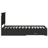 Bed Frame Black and Silver 75 x 190 cm Engineered Wood 3409713