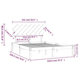 Bed Frame without Mattress White 140x190 cm Solid Wood 3104849