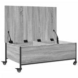 ZNTS Coffee Table with Wheels Grey Sonoma 91x55x34 cm Engineered Wood 842299