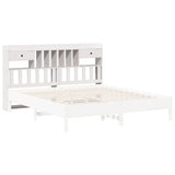 Headboard with Storage White 180 cm Solid Wood Pine 855503