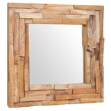 Decorative Mirror Teak 60x60 cm Square 244562