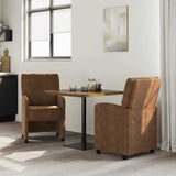 Dining Chairs with Wheels 2 pcs Brown 57 x 67 x 95 cm 42017843