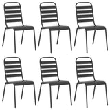 7 Piece Garden Dining Set Anthracite Steel 3187992