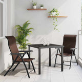 Garden Dining Set 3 pcs Brown Powder-Coated Steel 3379261