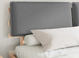 Bed Frame with Upholstered Headboard Light Grey 135 x 190 cm 877289