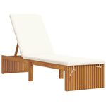 Sun Lounger Reclining Brown 200 x 55 x 94cm Solid Acacia wood 4108115