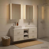 Bathroom Furniture Set 5 pcs White Engineered Wood and Glass 3406807