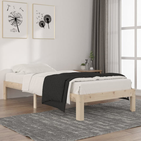 Bed Frame without Mattress Solid Wood Pine 90x200cm 810350