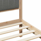Bed frame Brown and dark grey 140 x 200 cm Solid pine wood 3394319