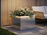 Garden Planter with LED Silver 40 x 40 x 40 cm Galvanised Steel 8008136
