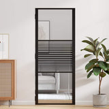 Glass Door Striped Black 83 x 3.5 x 201.5 cm Aluminium 42012454