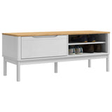 Hallway Bench FLORO White 115 x 40 x 45 cm Solid Pine Wood 42011244
