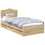 Bed Frame with Drawer Sonoma Oak 100 x 200 cm Engineer Wood 3413035