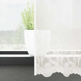 Lace Curtain with Curtains Floral White 200 x 1200 cm Polyester 4107975