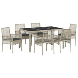 Garden Dining Set 7 pcs Light grey Poly rattan 3334898