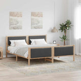Bed Frame with Headboard Dark Grey 200 x 200 cm Fabric 3394244