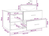 Bathroom Furniture Set 2 pcs Black Oak Engineered Wood 3403873