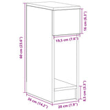 ZNTS Bedside Cabinet with Drawer White 20x36x60 cm 858695