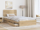 Bed Frame with Drawer Sonoma Oak 90 x 190 cm Engineer Wood 3412639