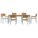 Garden Dining Set 7 pcs Grey and brown 200 x 90 x 75 cm 3284427