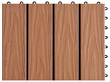 Decking Tile 3D Design 11 pcs Light Brown 30 x 30 cm WPC 42046679