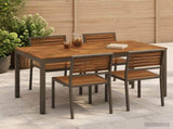 Garden Dinner Table Natural and Coffee 141 x 80.5 x 75 cm 901321