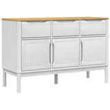 Sideboard FLORO White 114x43x74 cm Solid Wood Pine 374024