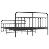 Metal Bed Frame without Mattress with Footboard Black 180x200cm 352600