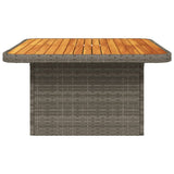 Garden Table Grey 80x80x71 cm Poly Rattan and Acacia Wood 368270