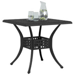 ZNTS Garden Table Black 80x80x75 cm Cast Aluminium 4002812