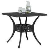 Garden Table Black 80x80x75 cm Cast Aluminium 4002812