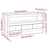TV Cabinet 114x35x52 cm Solid Wood Pine 821502