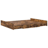 Storage Bed Frame Smoked Oak 150 x 200 cm Engineered Wood 3335289