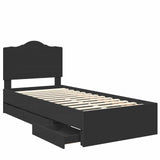 Bed Frame with Drawer Black 100 x 200 cm Engineer Wood 3413444