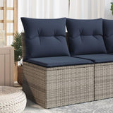 Garden Sofa with Cushion 3 pcs Grey 55 x 62 x 69 cm Poly rattan 366162