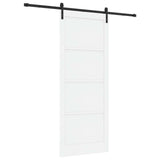 Sliding Door 93 x 232 cm Engineered Wood White and Black 3449991
