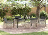 Garden Dining Set 5 pcs Light Grey Poly Rattan 3380638