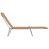 Sunlounger Set of 2 Taupe Powder-coated steel 44303