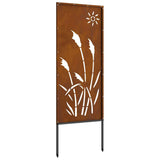 Garden Privacy Screen Rusty 50 x 140 cm Weathering steel 876279